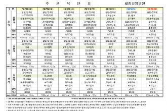 세종요양병원 25년 7월 다섯째 주 식단