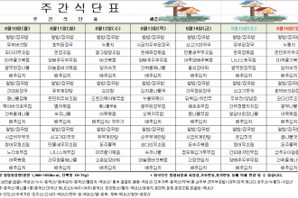 세종요양병원 8월 둘째 주 식단표(26/08/10~08/16)